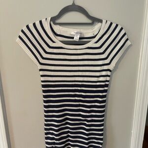 Motherhood Black and White Ribbed Blouse